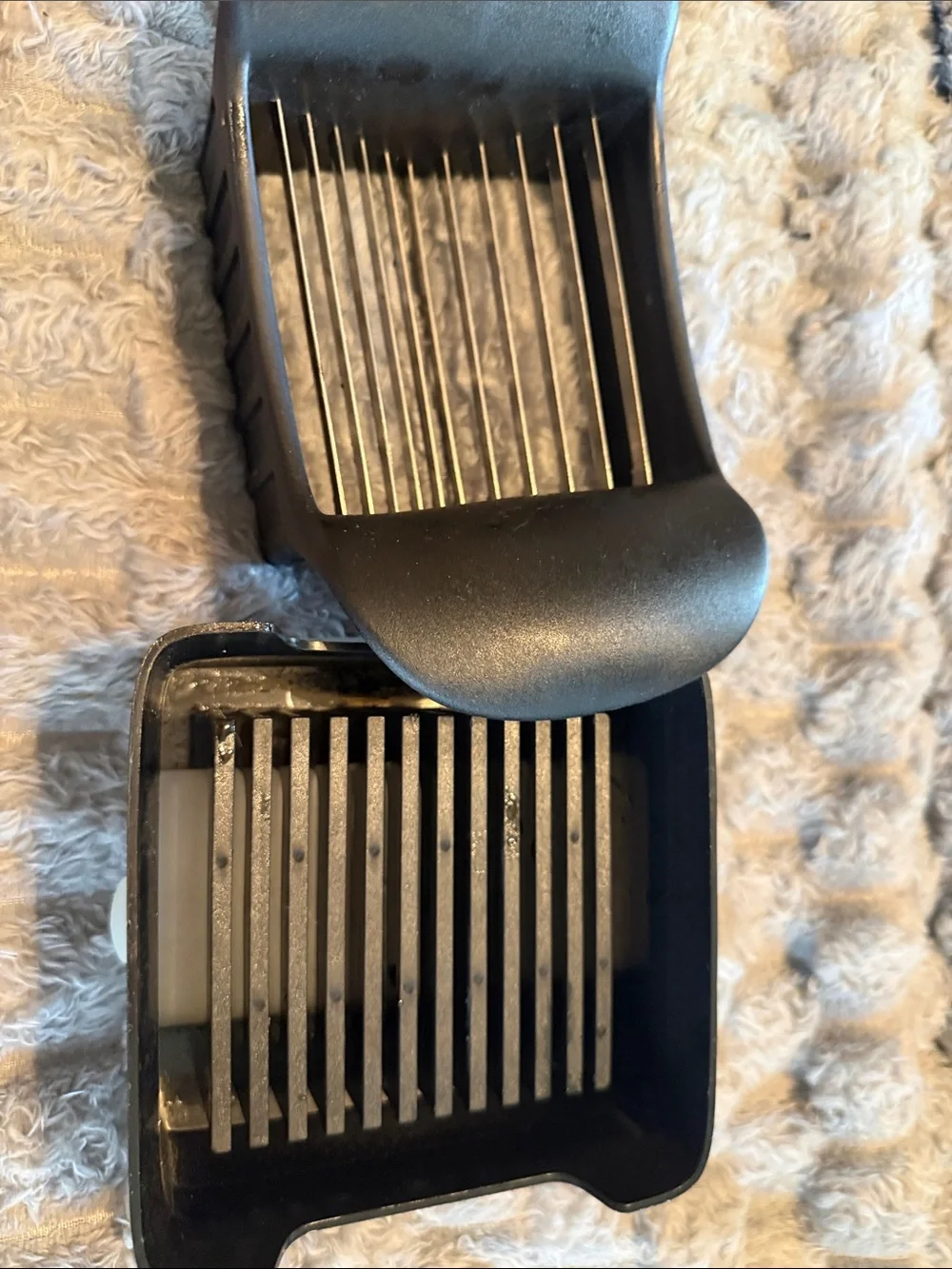 Pampered Chef Black Handheld Slicer with Stainless Steel Blades